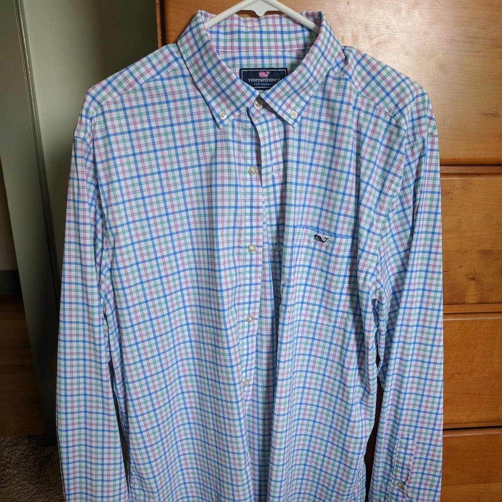 Mens Vineyard Vines Button Down Performance Tucker